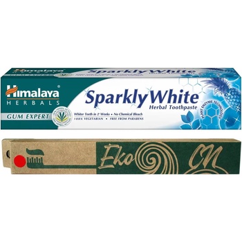 Himalaya х Еко Си Комплект - Паста за зъби Sparkly White, 75 ml + Четка за зъби, асортимент