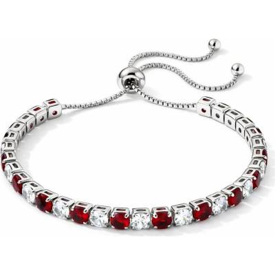 Sisi Jewelry Náramek s červenými zirkony Cianoti NR2322-KSB00001 Červená 26 cm