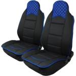  Авто Тапицерия Калъфи за Предни Седалки - Синьо и Черно - Еко Кожа и Текстил