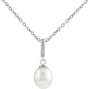 SILVEGO Stříbrný cassidy s přírodní bílou perlou a brilliance zirconia LPS0639NW