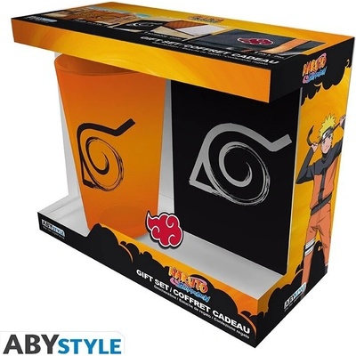 ABYstyle Dárková Naruto Shippuden sklenice zápisník odznak 400 ml