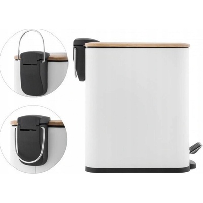Yoka Home Odpadkový kôš MOBY 5 l béžový, biely