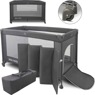 Milly Mally Mirage cestovná postieľka dark grey