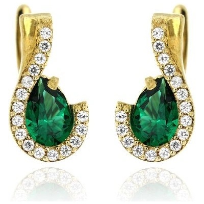 Zlatnictví U Kostela dámské náušnice se zeleným kamenem 253ZŽ