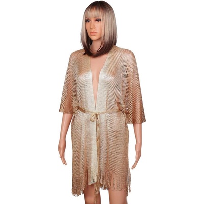 Мрежеста туника в бежови нюанси с ламе