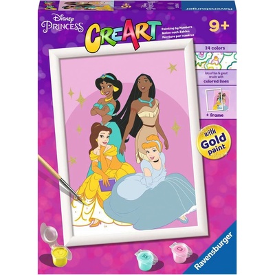Ravensburger Комплект за рисуване по номера Ravensburger CreArt - Дисни принцеси (7023726)