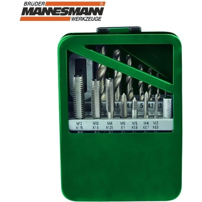 Brüder Mannesmann Комплект метчици и свредла / Комплект за нарязване на резби / Mannesmann 53215 / 15 части (M 53215)