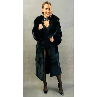 Max Original Leather dámsky kožuch zajac-rex+líška 250178 black