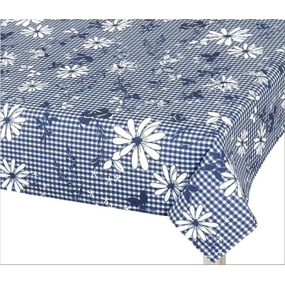 Bellatex ubrus Dita 410 modrá kostička s květem 120x180cm