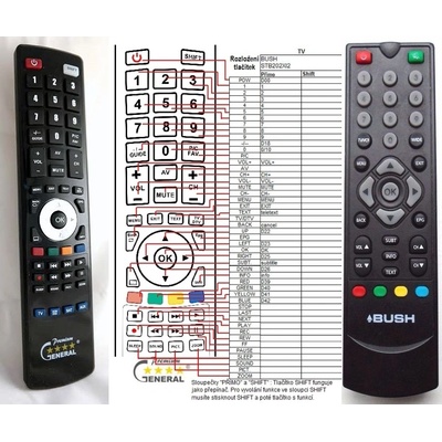 GENERAL BUSH STB202X12 - съвместимо дистанционно управление на марката General (STB202X12)