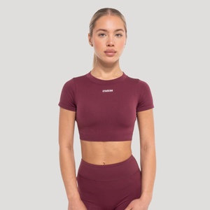 GymBeam Дамски топ Crop Flow Wine S