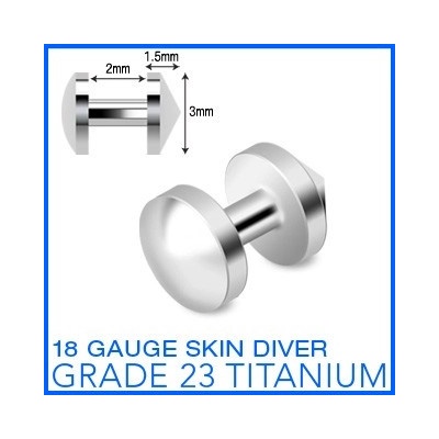 Šperky eshop titanový implantát "skin diver" s kulatou hlavičkou C10.19