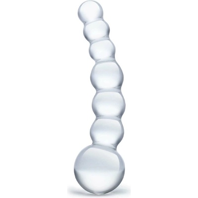 Glas Zakrivené sklenené dildá s korálkami
