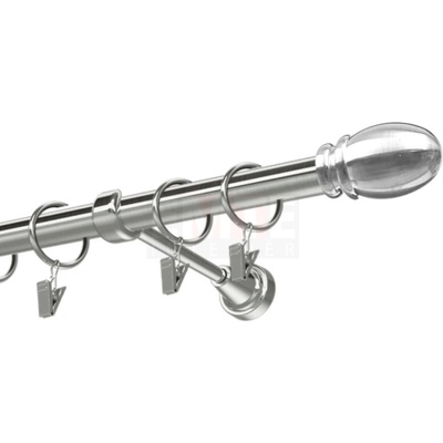 Karpol Garniža 19 mm Oval nerezová jednoduchá 150 - 600 cm