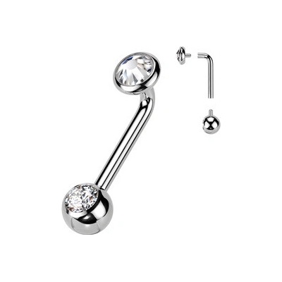 Šperky4U Christina piercing TITAN čirý kamínek KT005-C