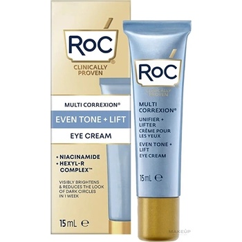 RoC Multi Correxion Even Tone + Lift Eye Cream изглаждащ и изсветляващ крем за околоочна зона против бръчки и тъмни кръгове за жени 15 мл