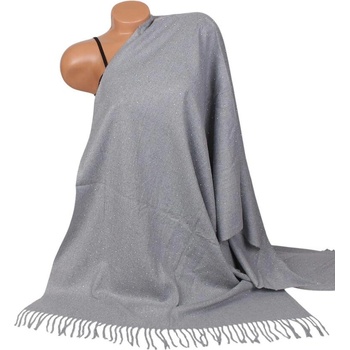 Кашмирен шал в сиво с малки камъчета