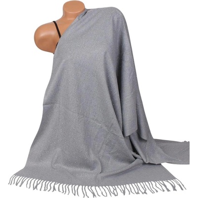 Кашмирен шал в сиво с малки камъчета