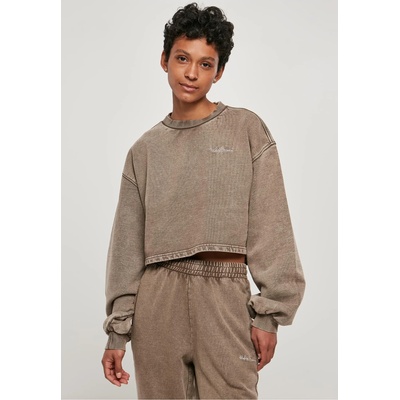 Urban Classics Дамска къса блуза с дълги ръкави в кафяв цвят Urban Classics TerryUB-TB5461-00075 - Кафяв, размер 4XL