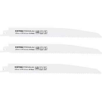 Extol Premium plátky do pily ocasky 3ks, 225x22x1,6mm, Bi-metal