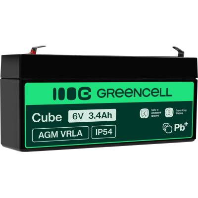 Green Cell Green Cell® AGM 6V 3.4Ah battery fleece battery VRLA lead battery lead battery replacement battery battery supply battery cycle-proof maintenance-free for electric toys alarm emergency power hospital bed - AGM38