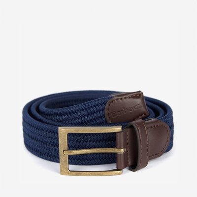 Barbour Jednobarevný strečový pásek Nevis Webbing belt Classic Navy