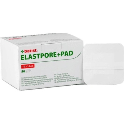 BATIST Elastpore + PAD krytie rán s vankúšikom samolepiace sterilné Rozmer: 10 cm x 25 cm (25 ks)
