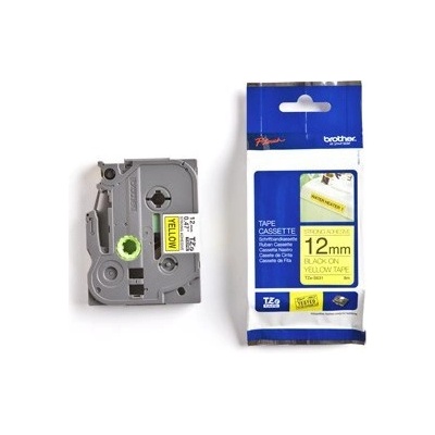 páska BROTHER TZFX631 čierne písmo, žltá páska FLEXIBLE ID Tape (12mm) TZEFX631
