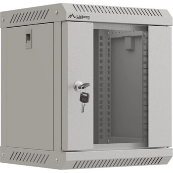 Lanberg rack cabinet 10" wall-mount 6U/300x300 (flat pack) with glass door grey (WF11-3306-10S)