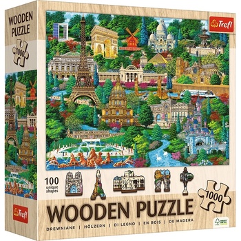 Trefl Дървен пъзел Trefl от 1000 части - Известни места във Франция (20213)