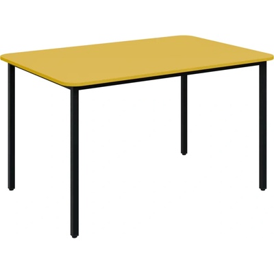 JSBR 130 N jídelní stůl kovová podnož černá deska 18 mm 1300 x 900 mm žlutá odio