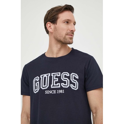 Guess Памучна тениска Guess в тъмносиньо с апликация M4GI62 I3Z14 (M4GI62.I3Z14)