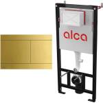 Alcadrain Комплект тоалетно казанче с вградена рамка Alca AM101/1120 и месингов бутон за активиране FUN-BRASS (AM101/1120+FUN-BRASS)