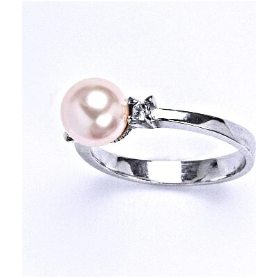 Čištín Zlatý prsten Swarovski perla Rosaline bílé i žluté zlato T 1207