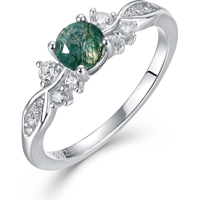 Olivie Stříbrný prsten MECHOVÝ ACHÁT 9533