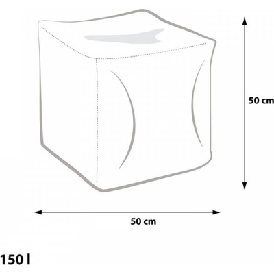 Ecopuf Taburetka - CUBE - L ekokůže Světle modrá