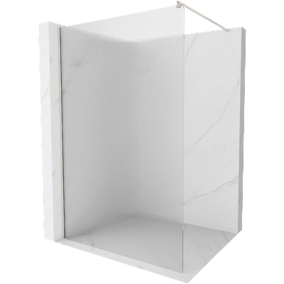 Mexen Kioto стена за душ кабина Walk-in 80 x 200 cm, ивици 8 mm, четкан никел - 800-080-101-97-09 (800-080-101-97-09)