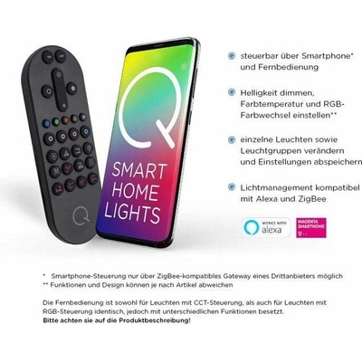 Stojací LED lampa Q-MALIN,59W, v. 140 cm, Smart Home, CCT 2700-5000K