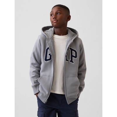 GAP Kids Sherpa mikina chlapci modrá šedá