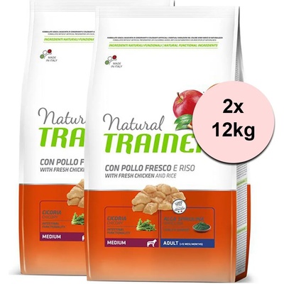 Natural Trainer Natural Adult Medium, пиле и ориз 2 x 12кг