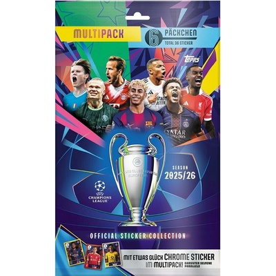 Topps Mega MultiPack samolepek champions league 2025/26