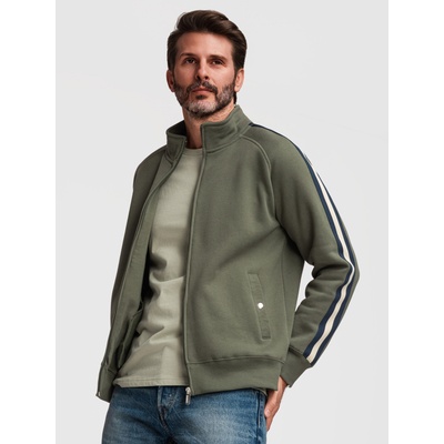 Ombre Clothing Мъжки суитшърт с висок ръб и кант - оливен V2 B1718 Ombre Clothing Ombre Clothing | Zelen | МЪЖЕ | XXL