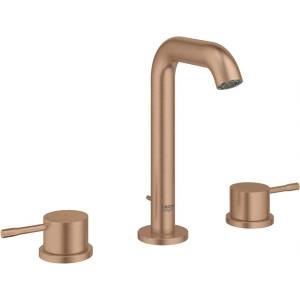 GROHE Essence - Смесител за мивка с изход, монтаж с 3 отвора, четка Warm Sunset 20296DL1 (20296DL1)