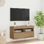 vidaXL TV стенен шкаф 80 х 30 х 40 см Дъб Инженерна дървесина (882979)