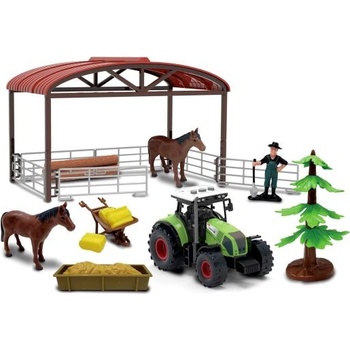 Rappa Трактор със звук и светлина с ограда за коне и аксесоари