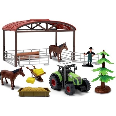Rappa Трактор със звук и светлина с ограда за коне и аксесоари