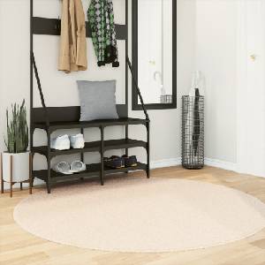 vidaXL Килим HUARTE с къс косъм, мек и миещ се, бежов, Ø 160 см (375030)