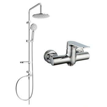 Mexen Carl комплект външен душ с дъждовал и душ батерия Pecos, хром - 72740240-00 (72740240-00)