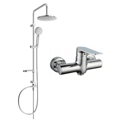 Mexen Carl комплект външен душ с дъждовал и душ батерия Pecos, хром - 72740240-00 (72740240-00)