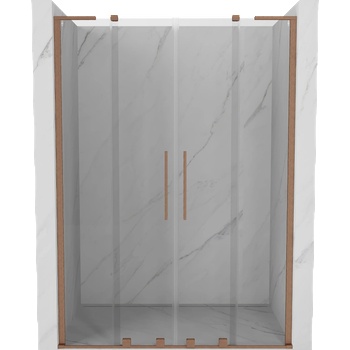Mexen Velar L Duo плъзгащи се врати за душ 140 см, прозрачни, четкана мед - 871-140-003-02-65 (871-140-003-02-65)